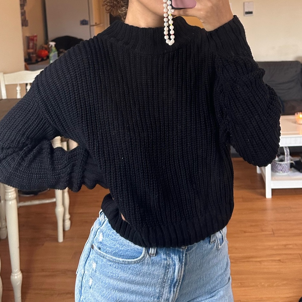 Black turtle neck top